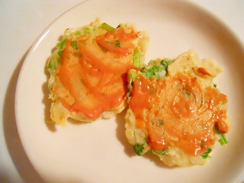 ほうれん草と玉ねぎでお惣菜　おからパンケーキ